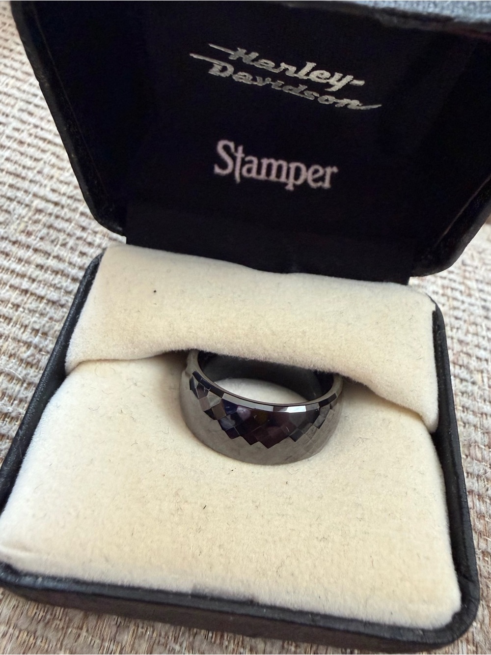 Harley-Davidson Stamper Black Titanium Size 6 Ring